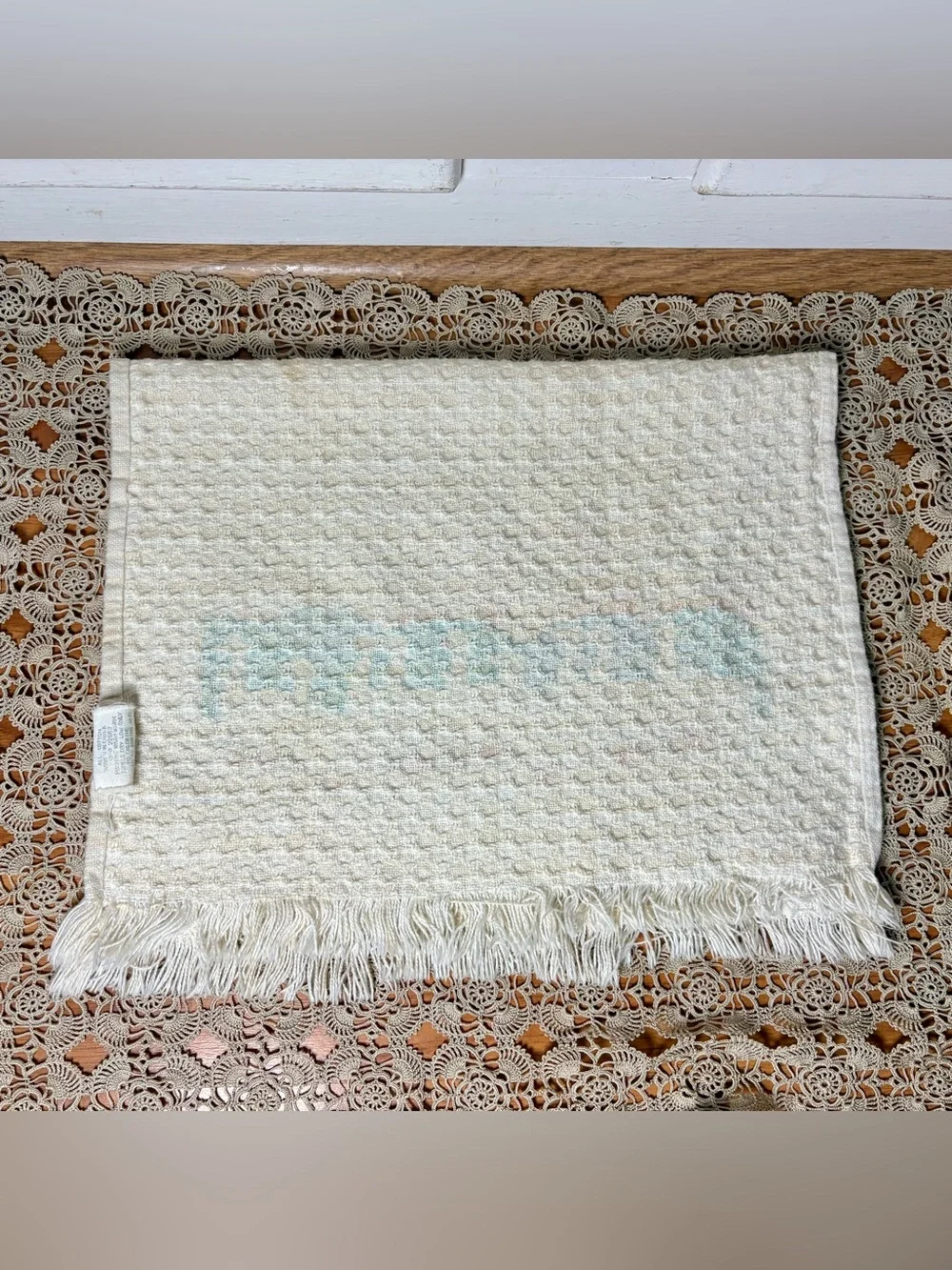 Vintage 90s Goose Print Cream Cotton Hand Kitchen Towel Country Classics